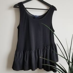 French Connection Sheer Cropped Peplum Top